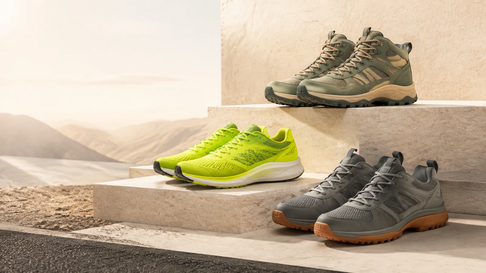 GOPAK footwear shown completely on mixed terrain
